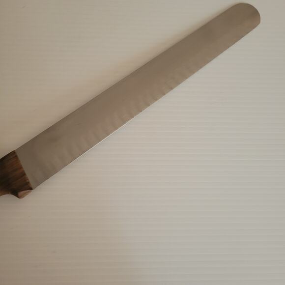 Vintage R.H.Forschner Victorinox 12" Slicing Knife w/ Granton Edge wooden handle - Picture 9 of 11